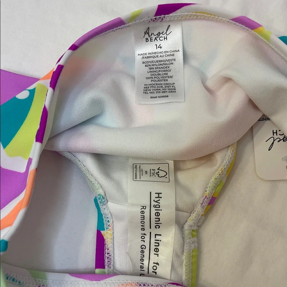 Angel Beach Tropical Floral Tankini Size 14 NWT
